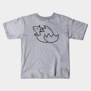 Cute Rat Hatching from Easter Egg Outline Kids T-Shirt